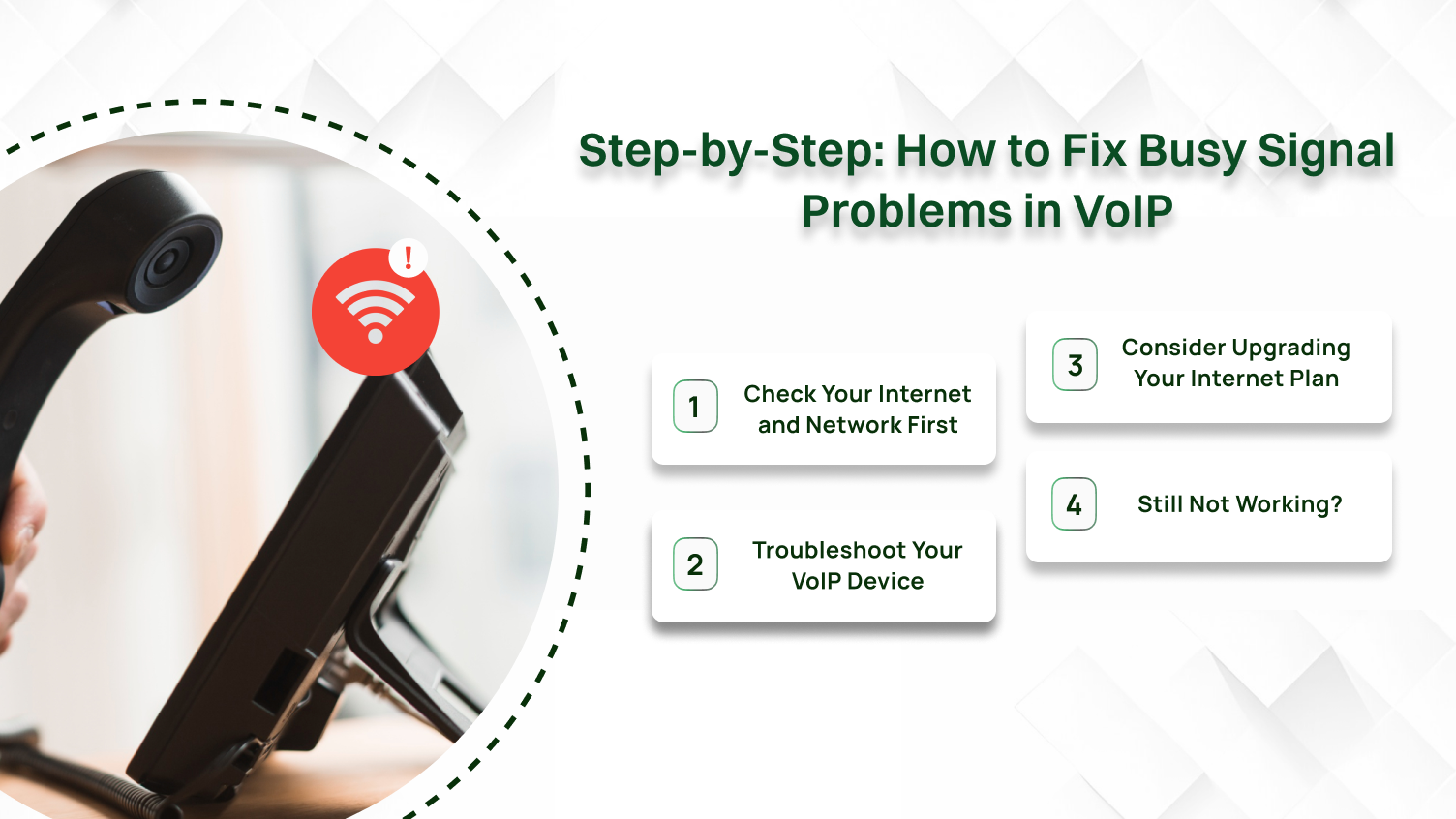 Step by step guide on how to fix busy signal problems in VoIP.