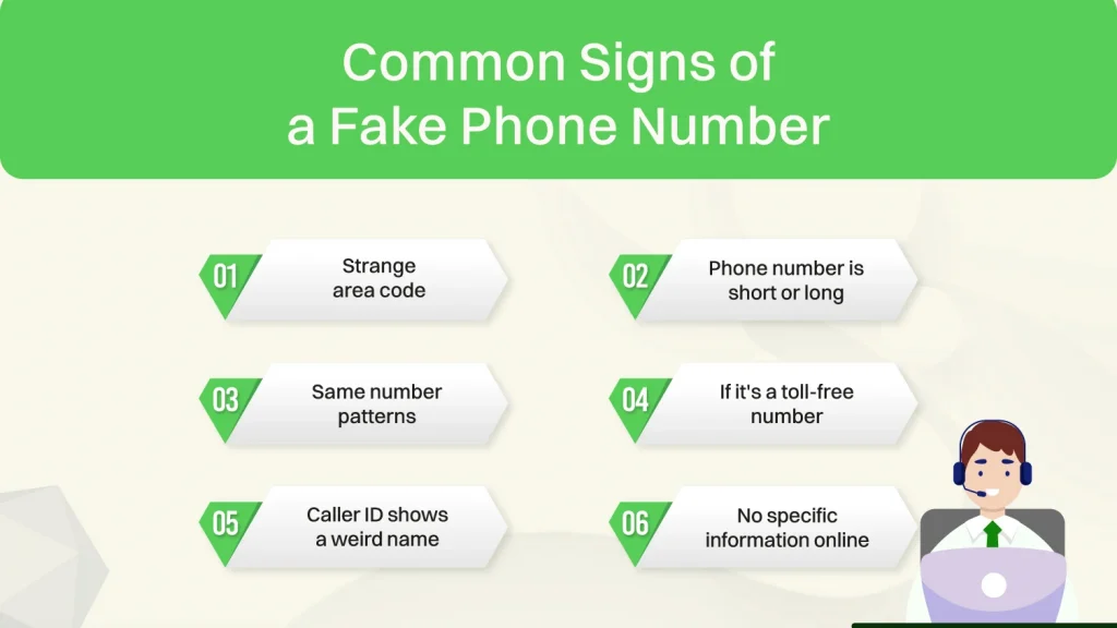 Common signs of a fake phone number