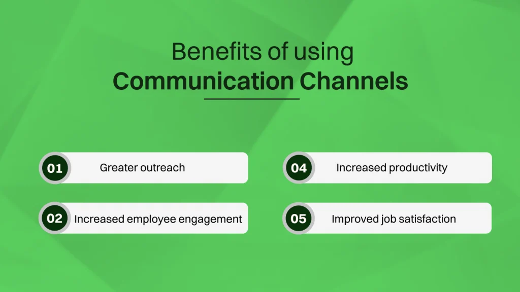 Benefits of using communication channels 