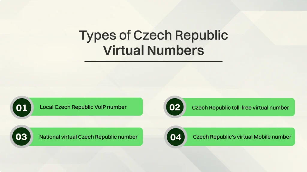 Types of Czech Republic Virtual Numbers