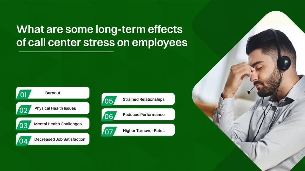 What are some long-term effects of call center stress on employees and how to reduce stress on call center business