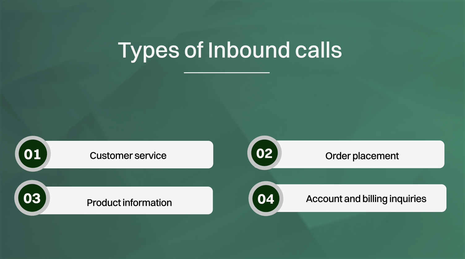 Types of Inbound calls