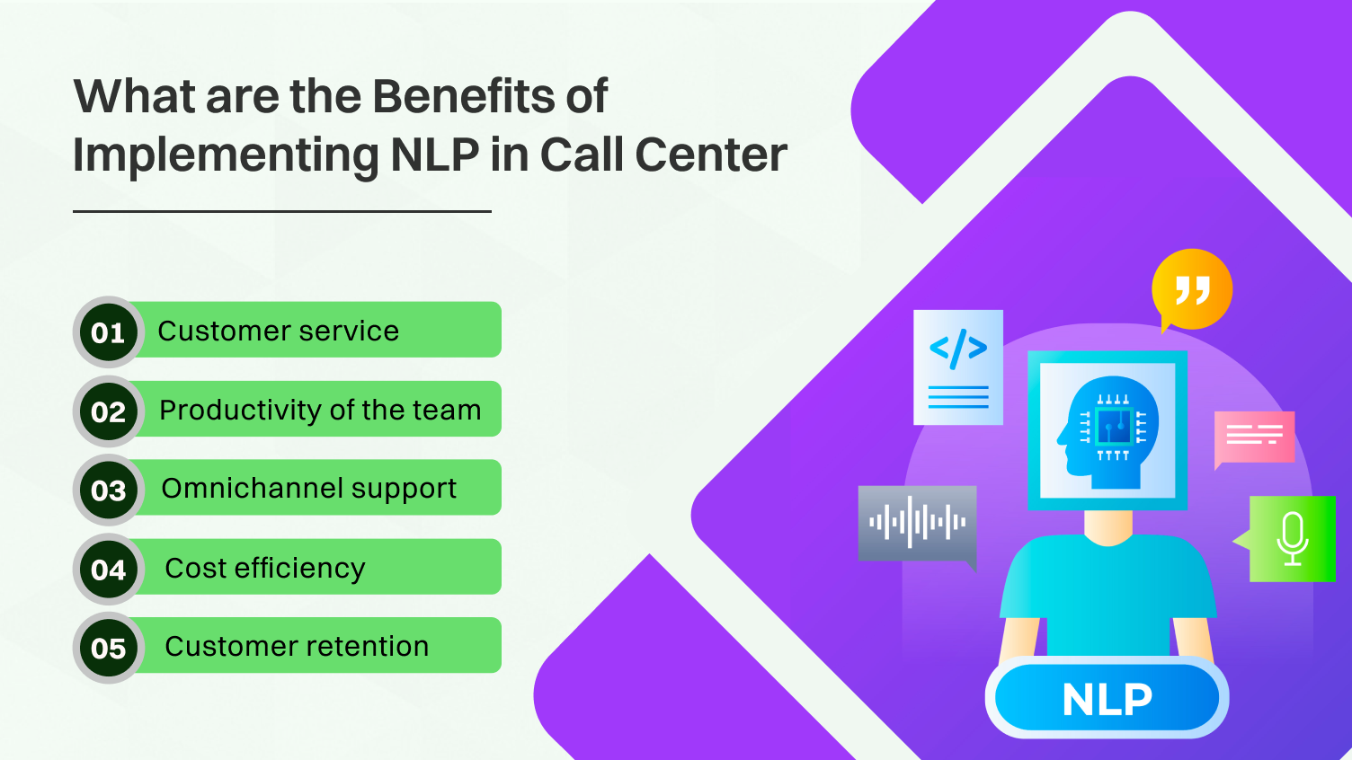 What are the benefits of implementing NLP in call center