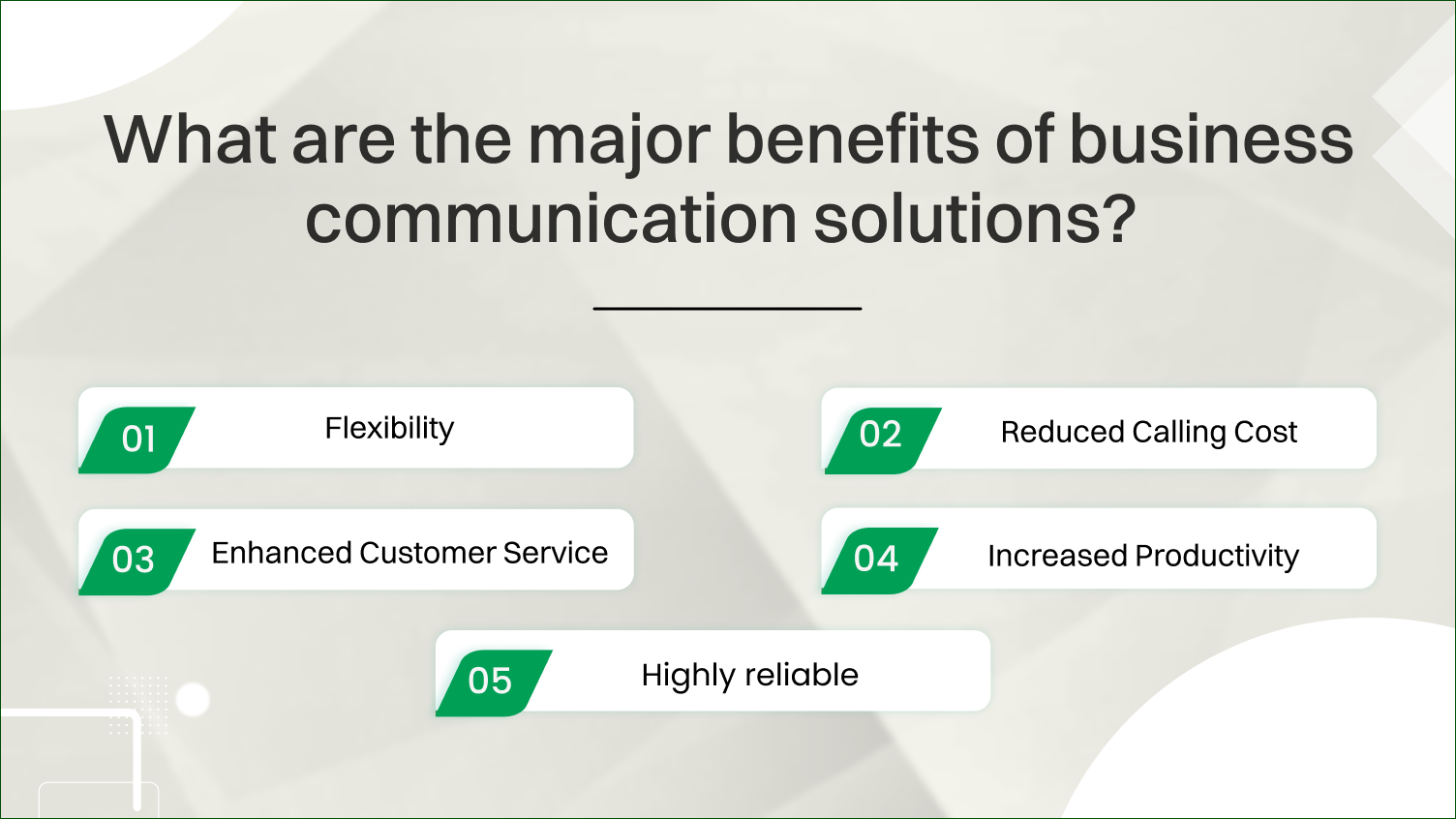 What are the major benefits of business communication solutions