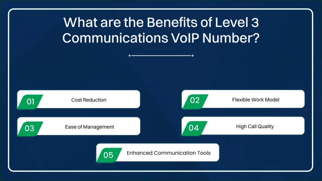 what are the benefits of level 3 communications voip number_