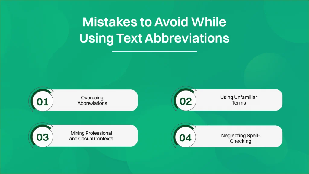 mistakes to avoid while using text abbreviations