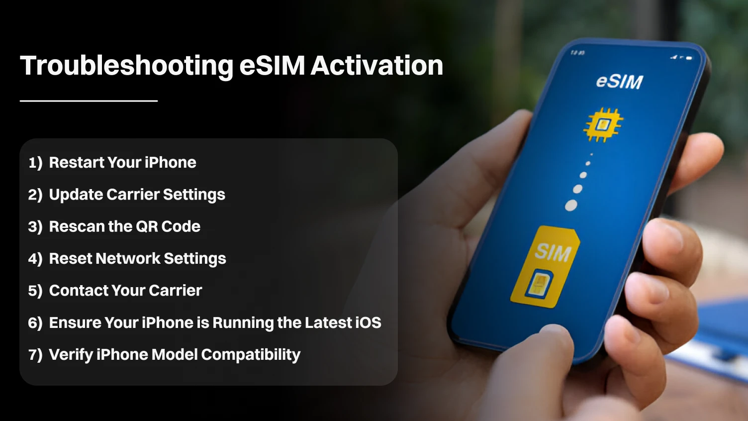 Troubleshooting esim activation.