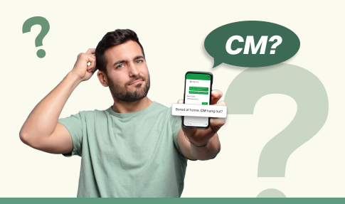 what does cm mean in text how do you use it.