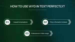 How to use WYD in text perfectly?