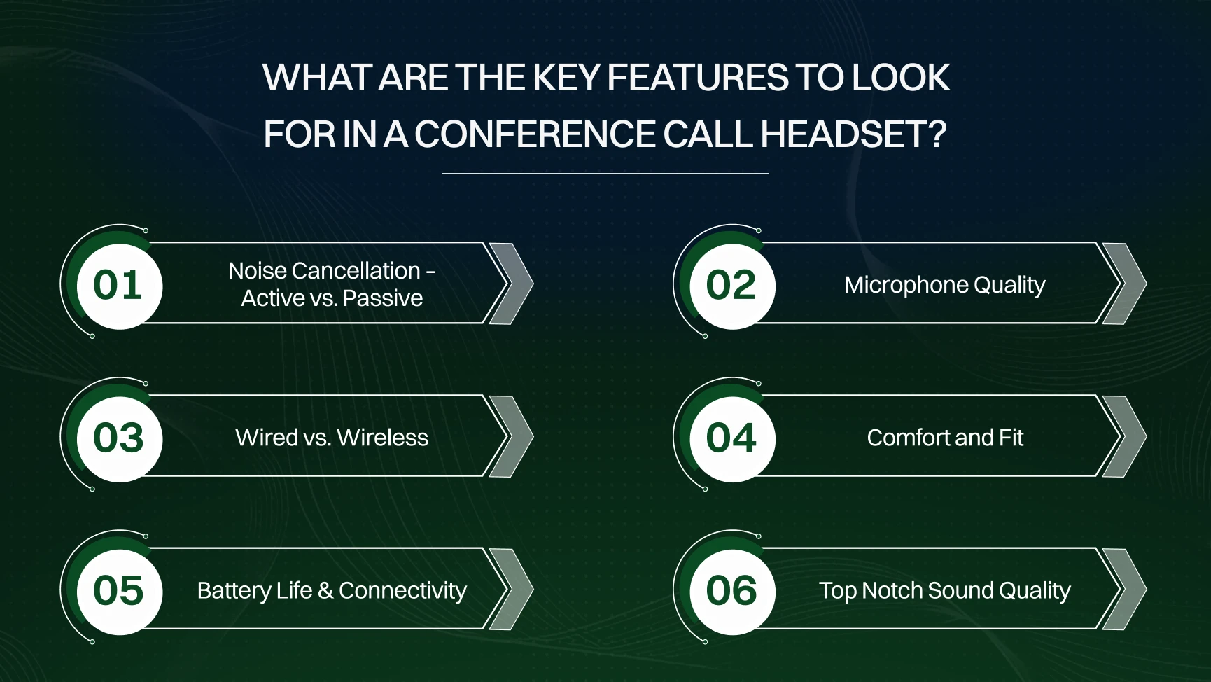 what are the key features to look for in a conference call headset.