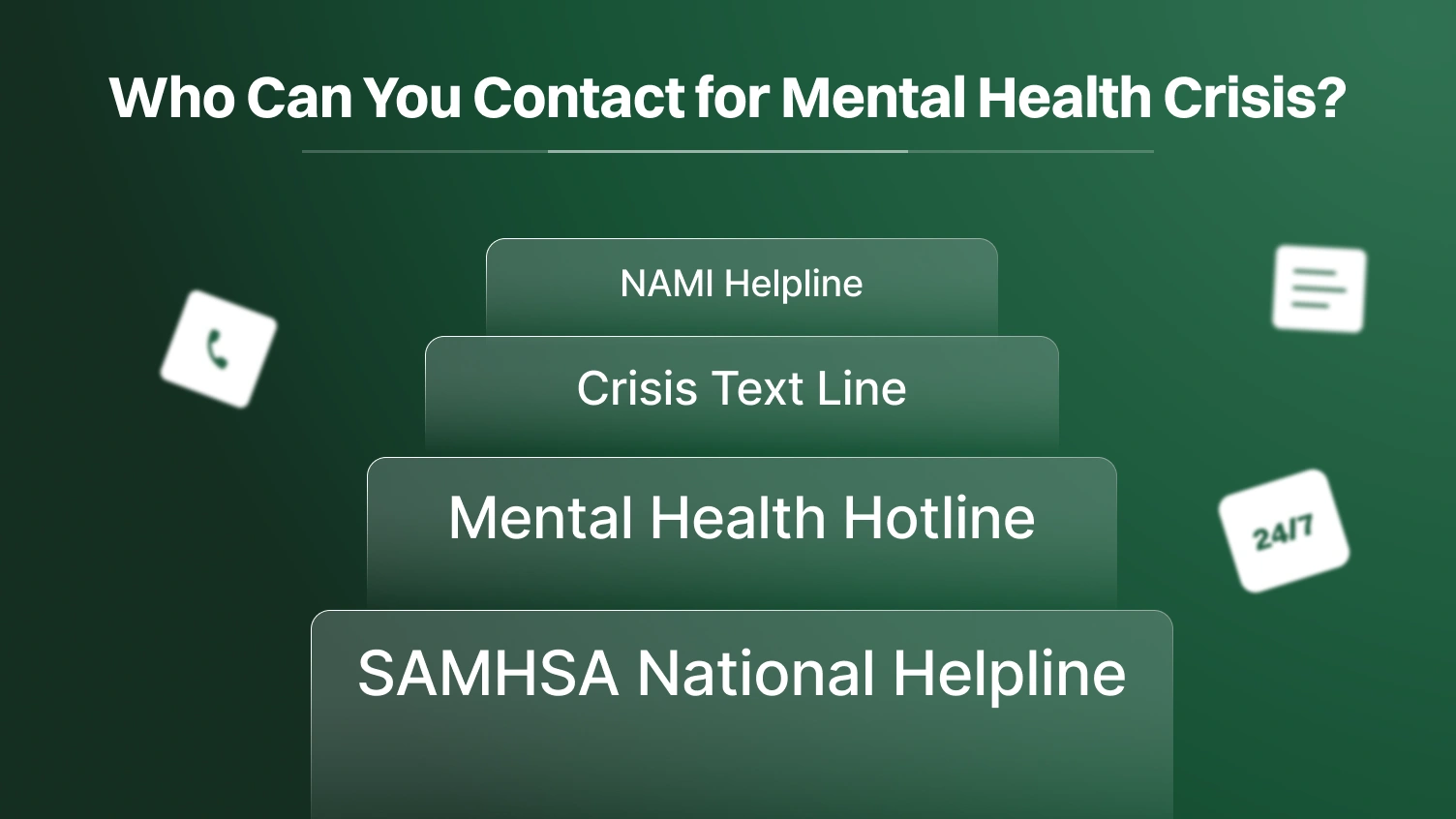 who can you contact for mental heath crisis.