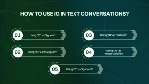 Points on how to use IG in text conversations.