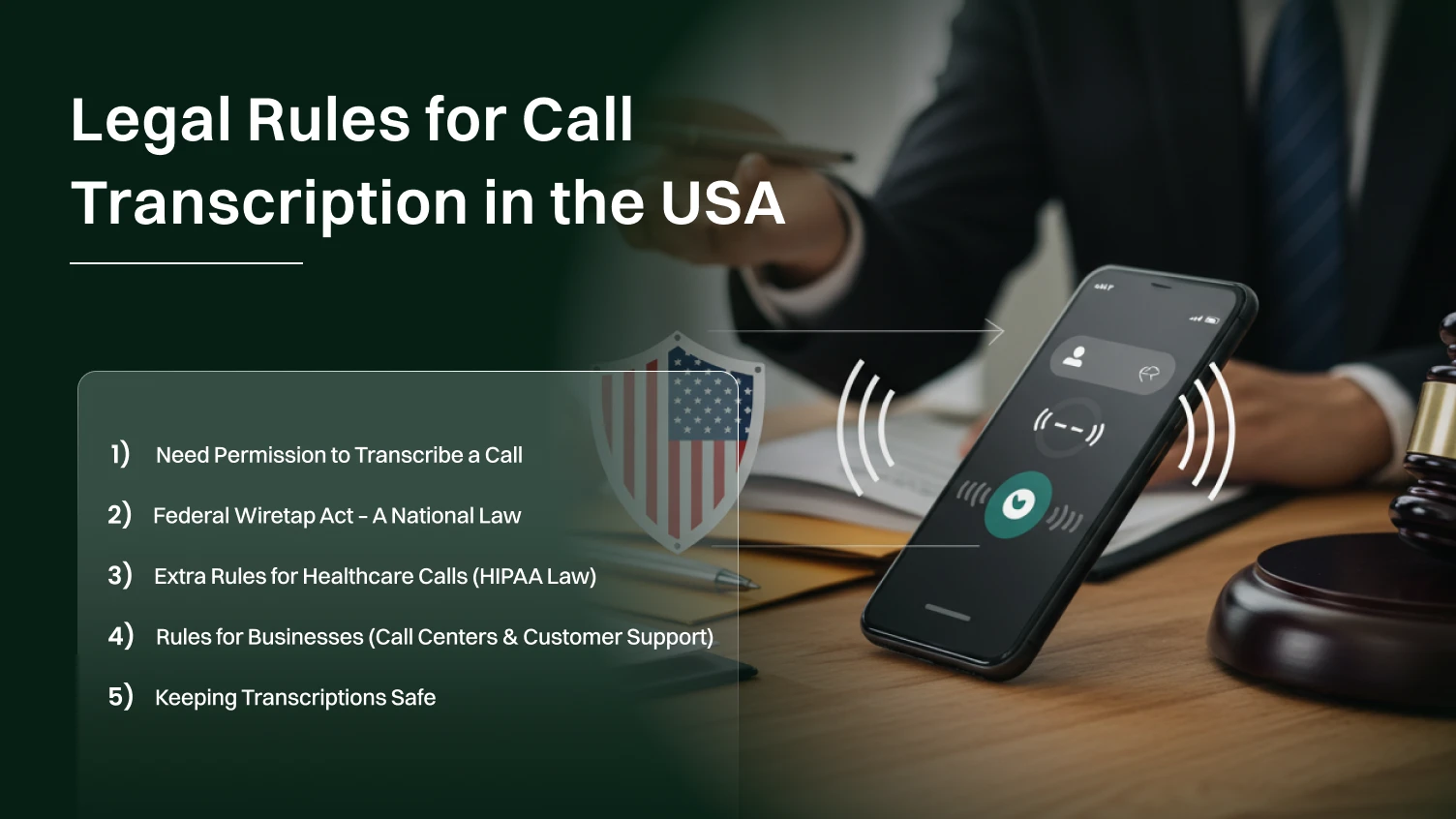 Legal rules for call transcription in the usa.