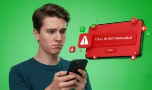A boy being sad and thinking what does "call is not available" means.