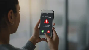 Girl looking the Message "the number you have dialed is incorrect" in mobile phone.