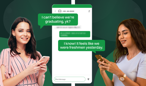 Two ladies Communicating using YK term.