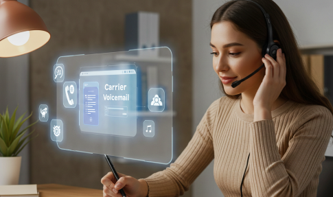 A Lady taking benefit of Carrier Voicemail.
