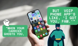 Batman Explaining how Voip Phone App Saves You.