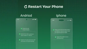 Steps to Restart Android and Iphone.
