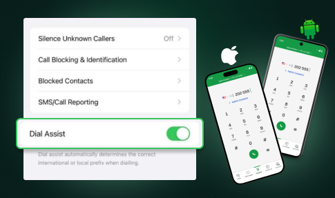 what is dial assist and how does it work on iphone and android.