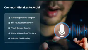 "Common Mistakes to Avoid" in voice recording, with a list of five mistakes