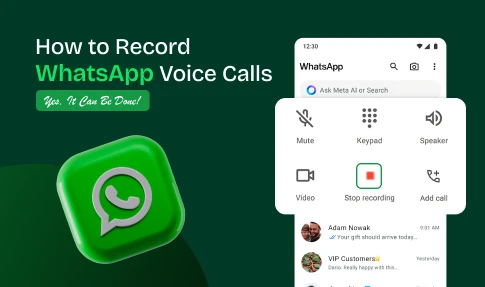 How to record WhatsApp voice calls on a smartphone, with a recording button highlighted and WhatsApp interface visible.