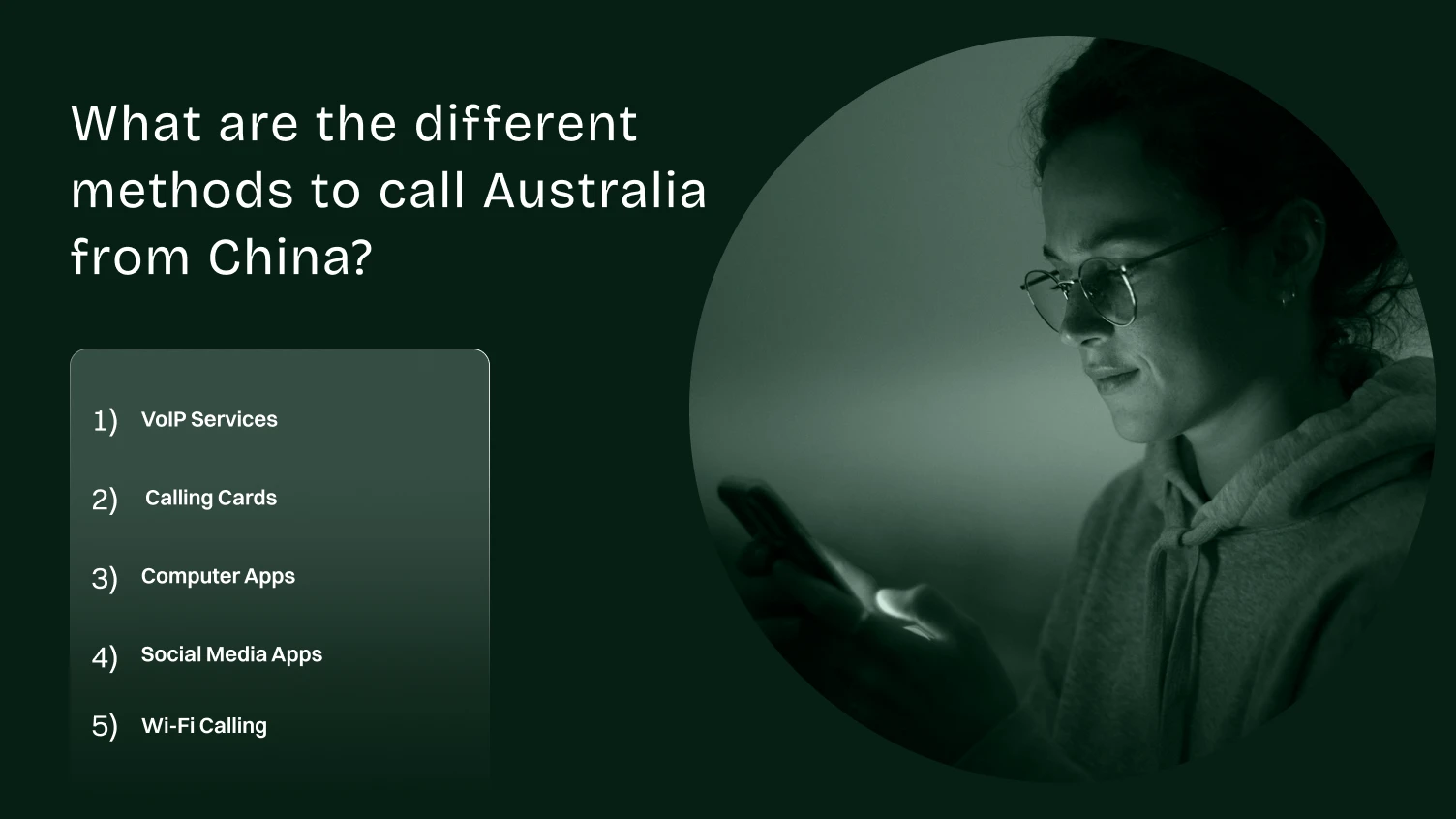 What are the different methods to call Australia from China?