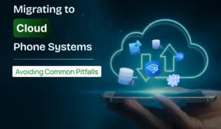 Person Holding A Smartphone With Cloud Icons, Representing Migrating To Cloud Phone Systems