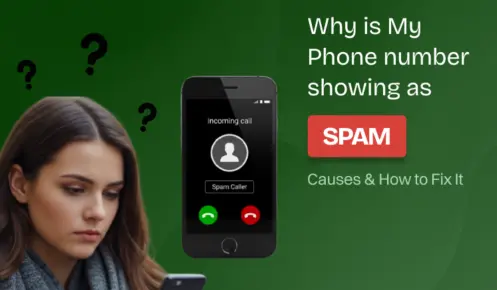 Woman Looking At Phone Continuously While An Incoming Call Is Marked As Spam Caller.