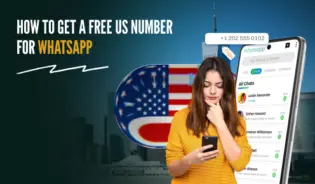 Woman Using Smartphone With WhatsApp Chat Screen And US Flag