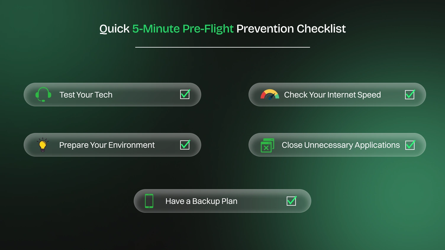 Quick 5-Minute Pre-Flight Prevention Checklist