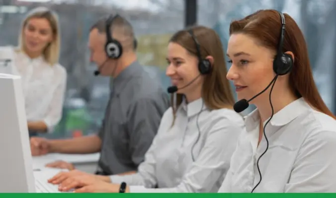 Girls Working On Inbound Call Center.