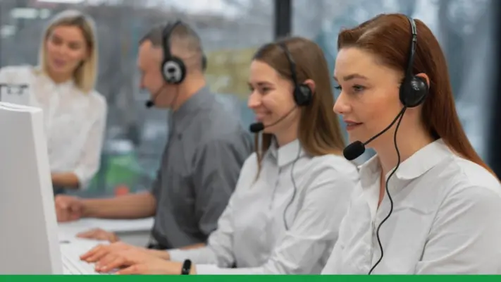 Girls Working On Inbound Call Center.