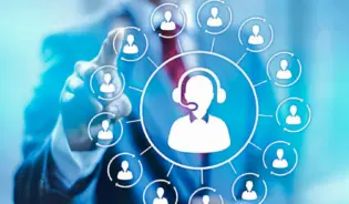 Outbound call center.(visual representation)