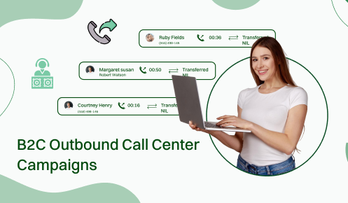 A Lady Running B2C Outbound call center campaign.