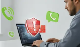 This Picture Shows A Man Working On His Laptop.