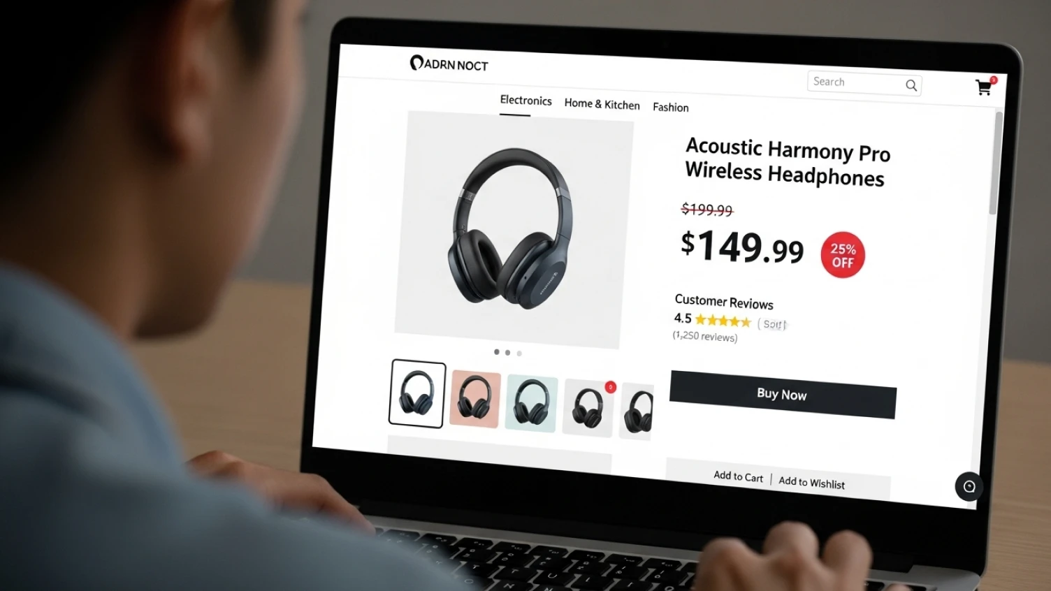 A consumer buying products after knowing them through b2c marketing.