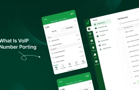 Screenshot of a VoIP application interface showing call logs and call records.