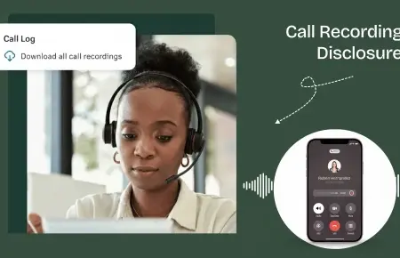 A girl Involving in a call recording disclosure process.