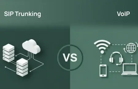 In this picture the icon of sip trunking and voip is shown.