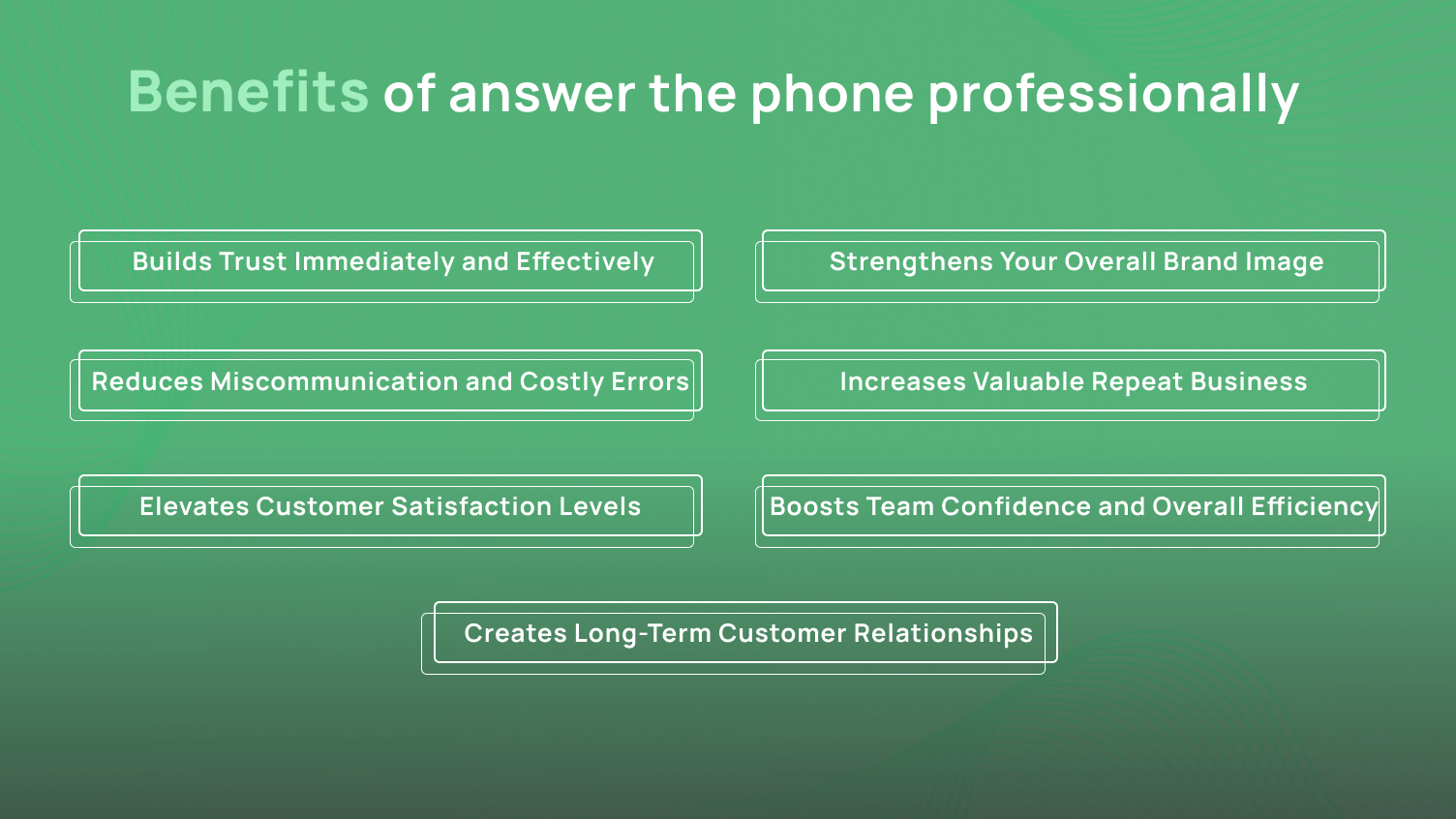 Benefits of answer the phone professionally