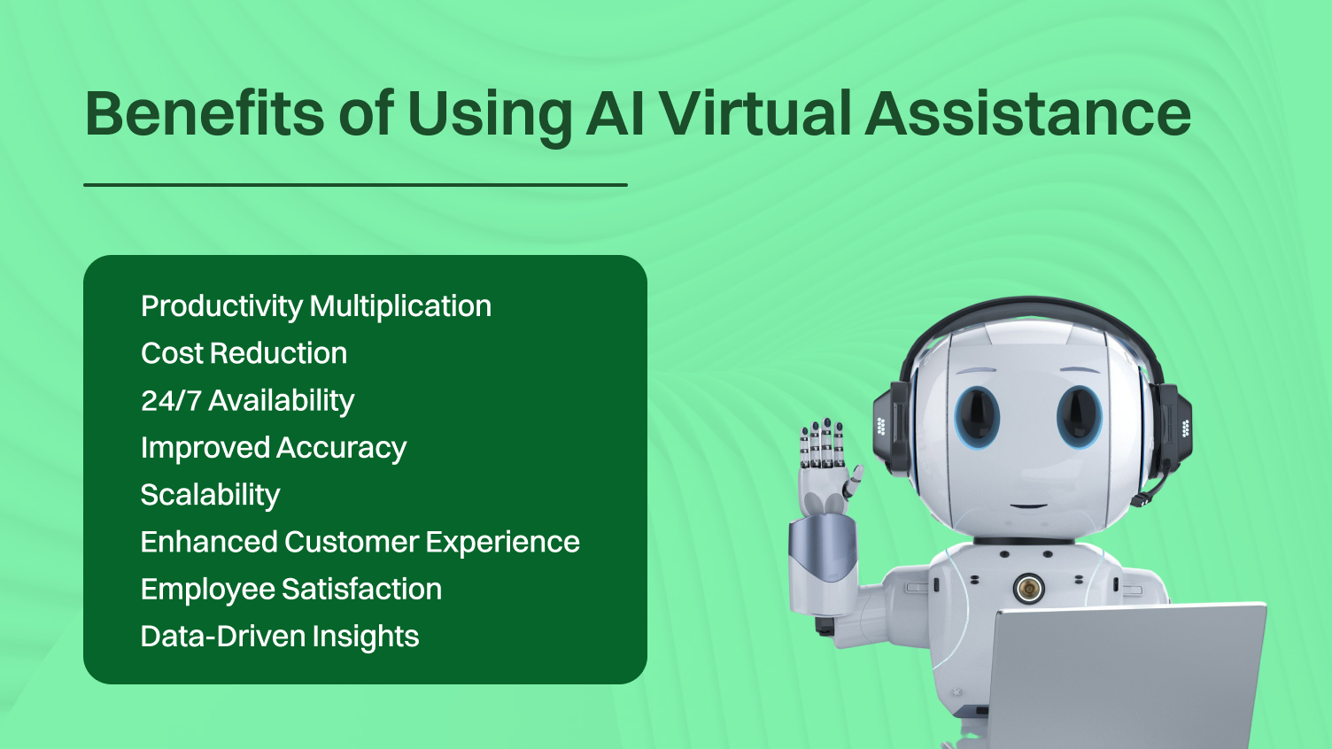 This images shows benefits of using ai virtual assistance.