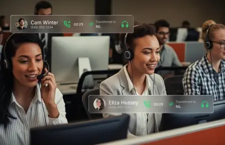 This infographics shows the scenario of an call center.