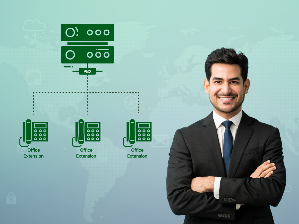 This figure shows what is pbx phone system and how it works.