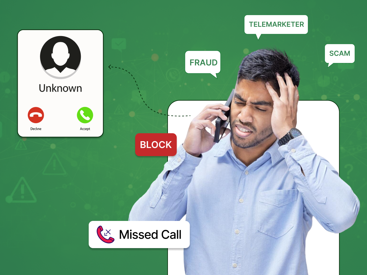 A gentlemen being frustrated by nuisance calls.